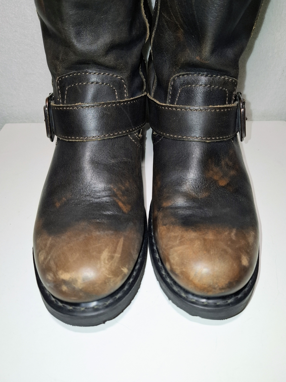 Harley-Davidson Brown and Black Leather Harness Boots - Picture 3 of 11